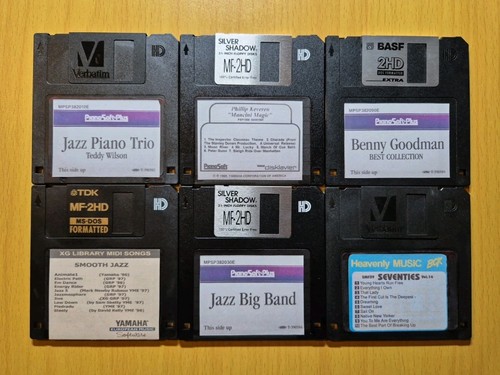 Vintage midi song - files, floppy