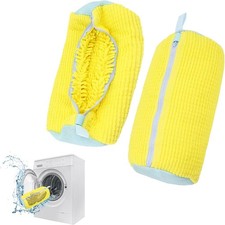 Shoe Washing Bag,Set of 2 Mesh Shoes Laundry Bag, Protection Washing Bag/Yellow