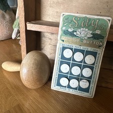 Vintage Silys Button Card And A Wooden Darning Mushroom