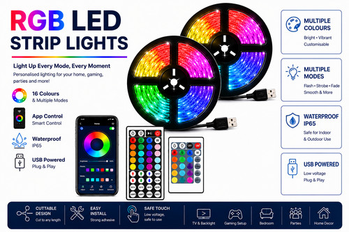 Usb rgb led strip lights - lights, 5050