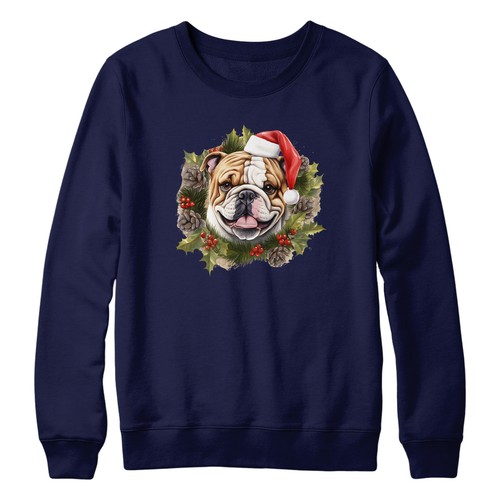 Christmas english bulldog - christmas,