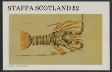 SHELLFISH - CRAYFISH - imperf m/sheet from STAFFA (British Local) mnh