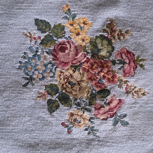 Antique floral needlepoint - antique,