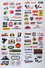 4 x sheets STICKERS   Car Bike moto  racing logos. rc cars, models, FREE POST