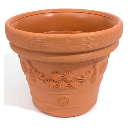 Decora terracotta plant pot - terracotta,