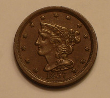 1857 Braided Hair Half Cent