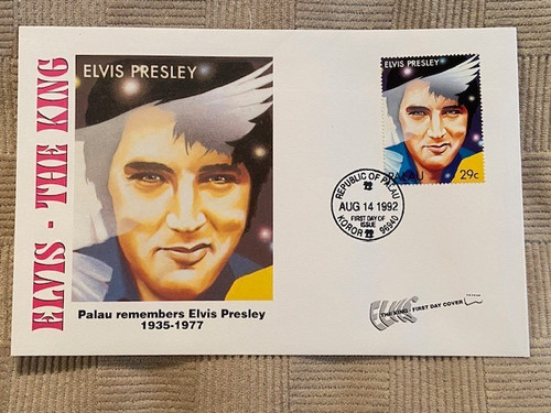 Elvis stamp envelope - stamp, first