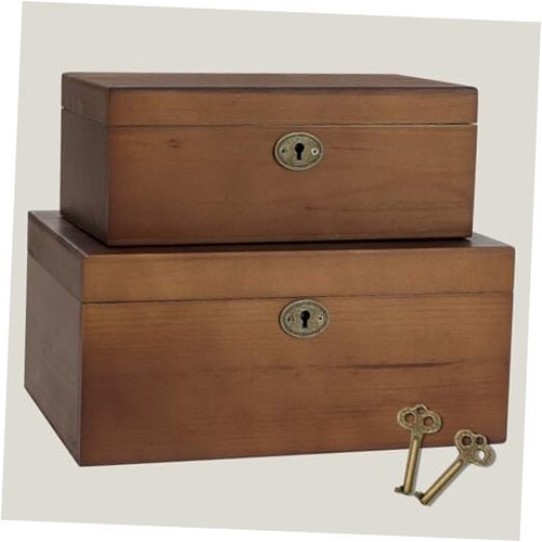 Wooden keepsake box with - box,