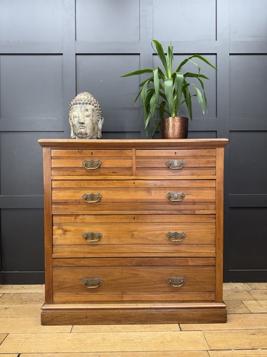 Antique solid walnut chest - antique,