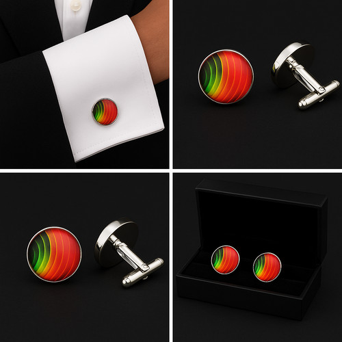 Colourful swirls cufflinks - swirls,