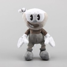25CM Cuphead Gray BW Plush Stuffed Plushie Doll Soft Toys Cup head Kids Gift