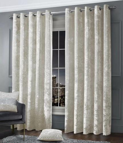 Crushed velvet curtains pair - velvet,
