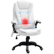 Vinsetto Office Chair, Heating Massage, Cream  , Refurbished