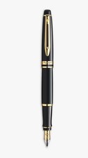 Waterman Expert 22 Carat Gold Trim 17cm Blue Ink Fountain Pen - Gloss Black A
