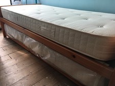 M&S Marks & Spencer Pine Solid Wood Single Trundle Hideaway Bed + 2 Mattresses