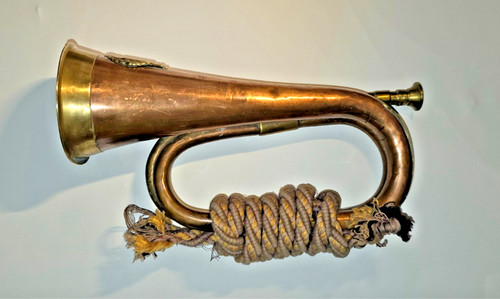 Copper and brass bugle with - and,
