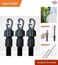 3x Heavy Duty Telescopic Laundry Props - Effortless Height Adjustment
