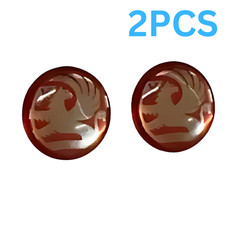 2x Vauxhall Key Fob Remote Badge Sticker Red Chrome Metal Logo Emblem Badge 14mm