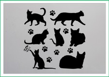 Cats & paws multiple designs paint spray reusuable stencil premium myl