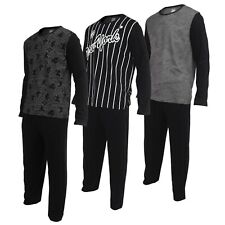 MENS PYJAMAS LONG SLEEVE TOP TROUSERS PJ SET NIGHT LOUNGE WEAR WITH POCKETS BNWT