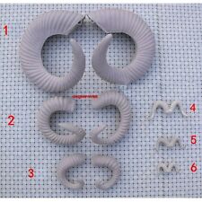 Pair of Fake Artificial Sheep Goat Horns Realistic Imitation Home Decor Ivory