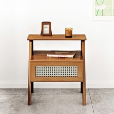 Rustic Rattan Bedside Table