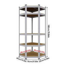 Heavy Duty Boltless 5 Tier Racking Garage Shelving Storage Shelves Metal Unit