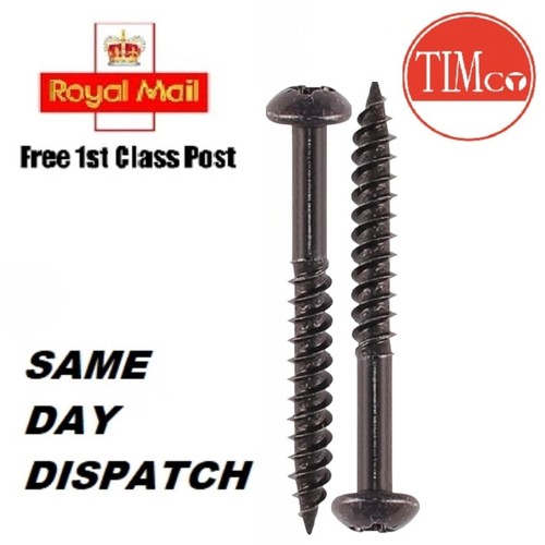 Black wood screws pozi round - wood,