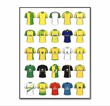 Norwich City Football Shirt Poster Norwich City Poster, Retro Kit, A4 Print Gift