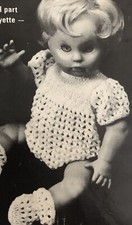Vintage Knitting Pattern For 16” Baby Doll. Tiny Tears. Romper & Bootees. 4 Ply