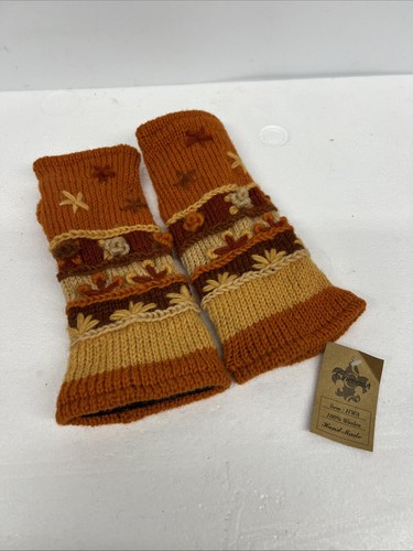Wool fleece lined fingerless - wool,