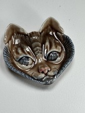 VINTAGE WADE CAT FACE PIN TRAY TRINKET DISH WALL HANGING SIAMESE CAT  1959-60
