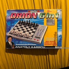 Millennium Orion 6 in 1 Electronic Chess game, Anatoly Karpov, Checkers, boxed