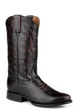 Men's Stetson Blake Goat Boots Handcrafted Round Toe Black Cherry