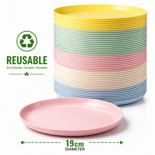 Reusable plastic plates - reusable, 19cm