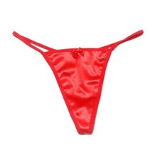 White Satin T Back G String