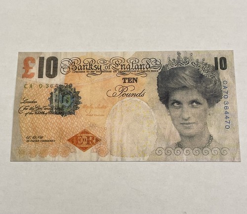 Banksy faced tenner - banksy, replica