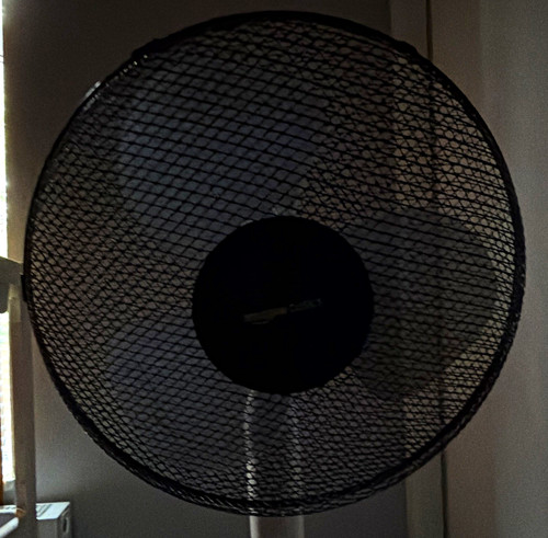 Black pedestal standing fan - black,