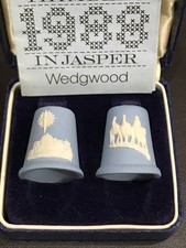 Wedgwood Blue  jasperware 1988 thimbles boxed .