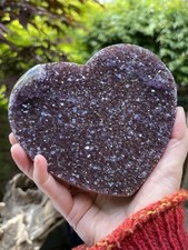 Large Uruguayan Rainbow Purple Amethyst Crystal Heart 873g 49