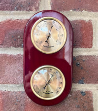 Wooden Barometer & Thermometer