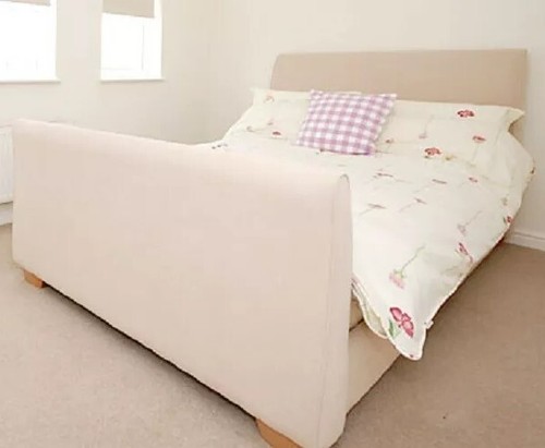 Upholstered double sleigh bed - upholstered,