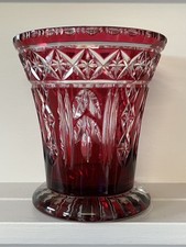 ANTIQUE CRANBERRY OVERLAY CUT