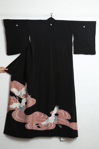 Vintage japanese kimono crane - kimono,