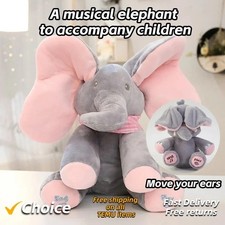 Peek A Boo Elephant Singing Musical Baby Plush Toy Stuffed Doll Kids Gift 30cm