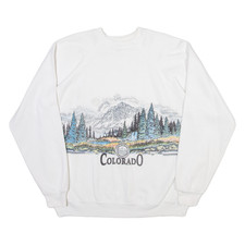 HANES Colorado Mens Sweatshirt White USA XL