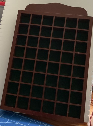Wooden thimble display case - wooden,