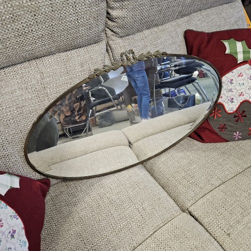 Antique wall mirror oval - wall,