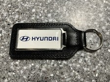 HYUNDAI BLACK LEATHER KEY RING KEY FOB