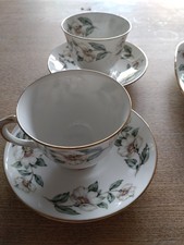 Crown Staffordshire Floral Fine Bone China Cup & Saucer England